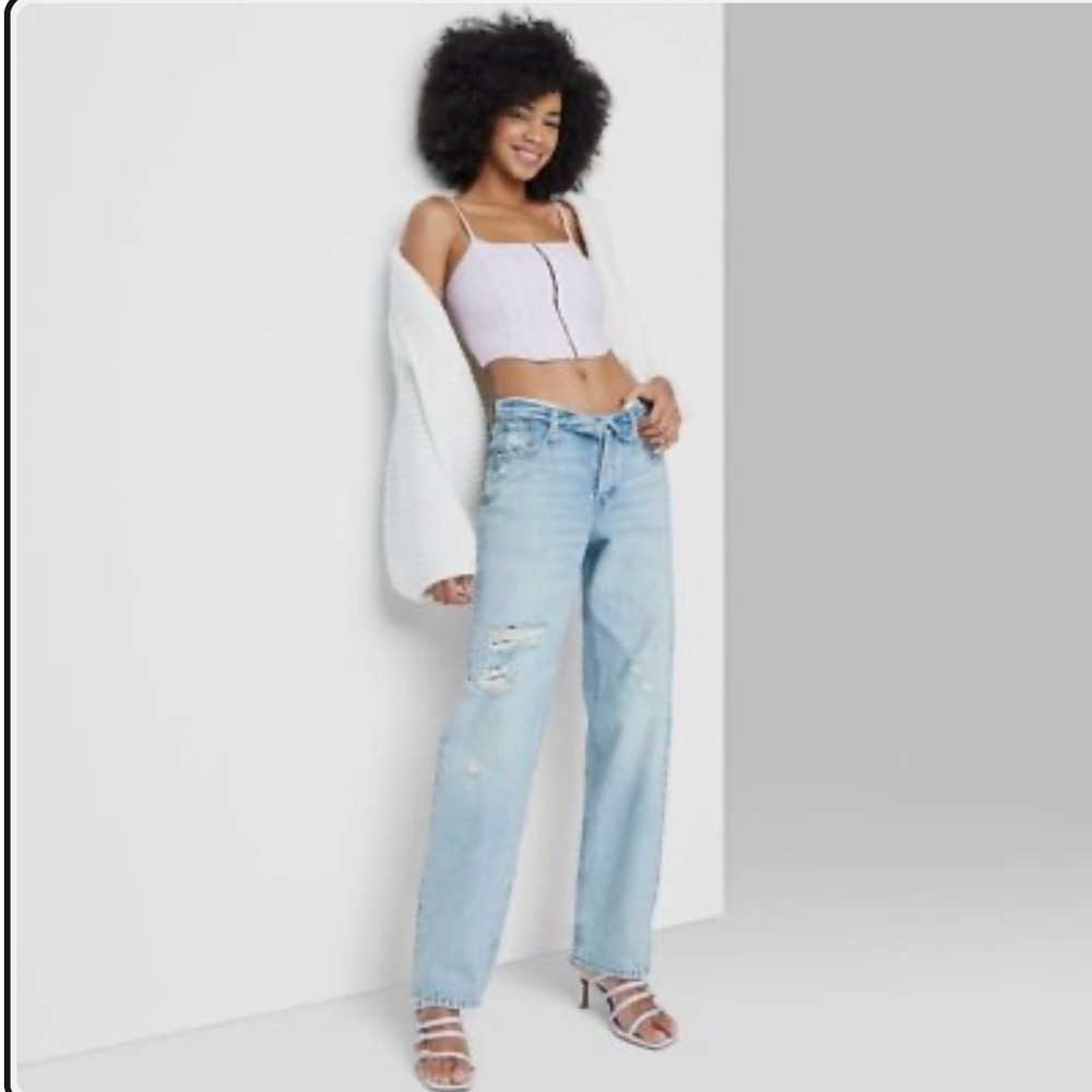 Wild Fable Blue Straight Leg Jeans High Waisted